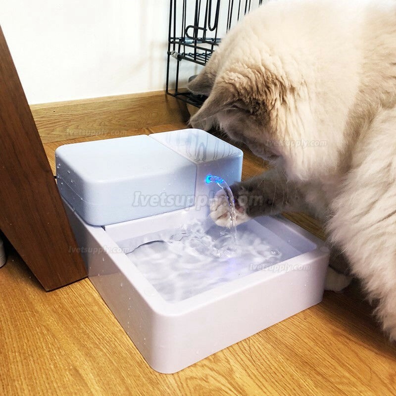 1.8L Pet Water Fountain For Cat Dog Automatic LED Water Drinking Bowl Dispenser